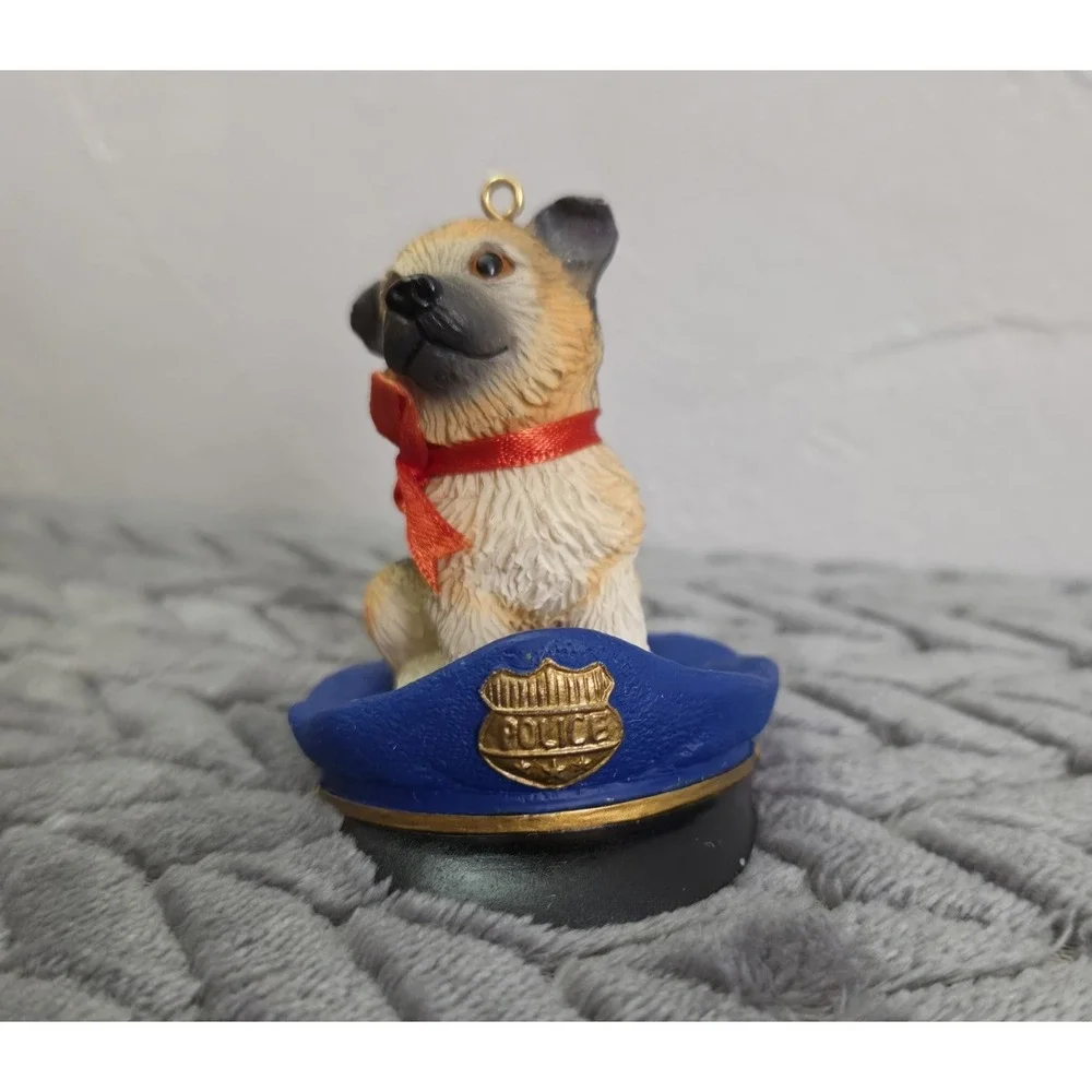 American Greetings Police Officer Puppy Sit On Hat 2007 Ornament Law Enforcement